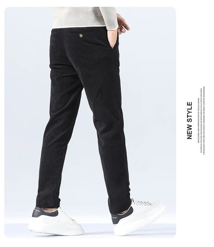 Autumn and Winter Men's Corduroy Trousers New Men's Clothing Stretch Slim Fit Casual Pants Fashion Mens Business Work Pants