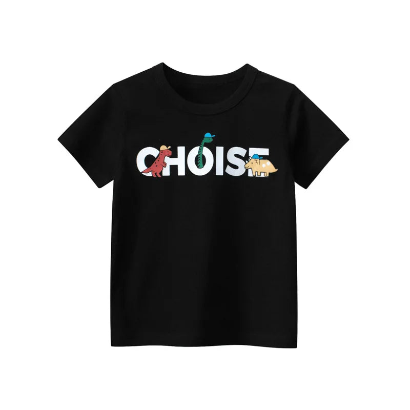 Tsaujia Boys' Short Sleeve Cotton T-Shirt - Cartoon Print Active Top