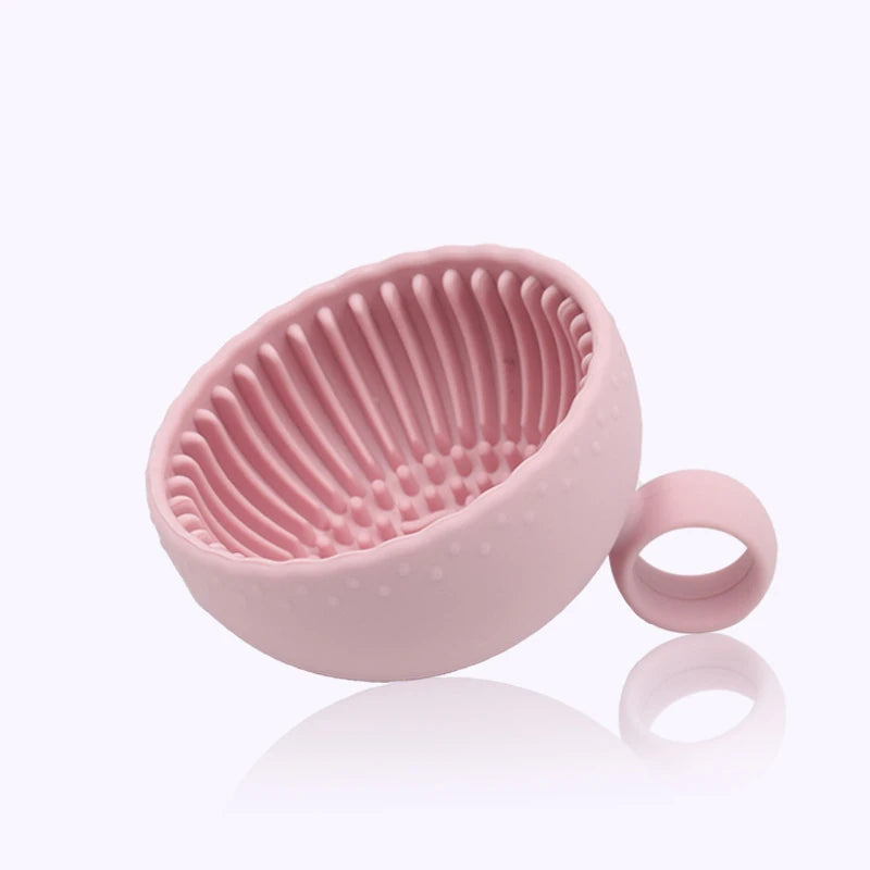 Silicone Makeup Brush Cleaning Bowl, Efficient, Portable, Reusable Makeup Brush, Beauty Egg Cleaning Tool