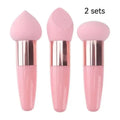 3Pcs Makeup Sponge Beauty Foundation Blending Sponge Makeup Sponge Wedge Foundation Sponges With Handle Cosmetic Blender Profess