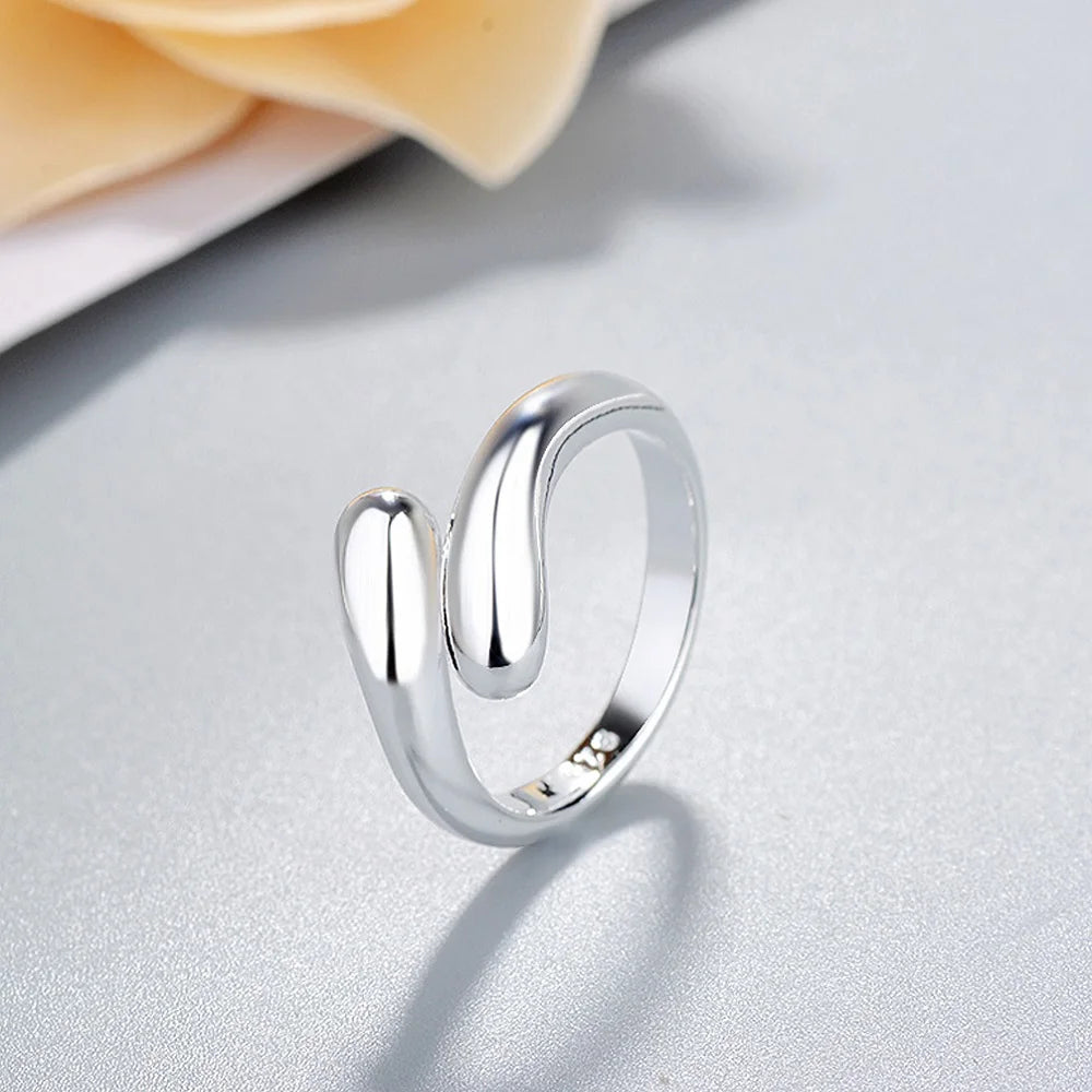 Hot High Quality Popular Brands 925 Sterling Silver Water Drop Rings For Women'S Fashion Wedding Fine Jewelry Christmas