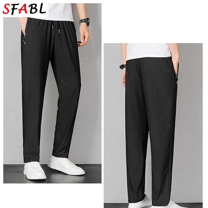 Breathable Men's Pants Sweatpants Quick Dry Pants Men Spring Summer Sports Trousers Elastic Waist Joggers Running Tracksuit XXXL