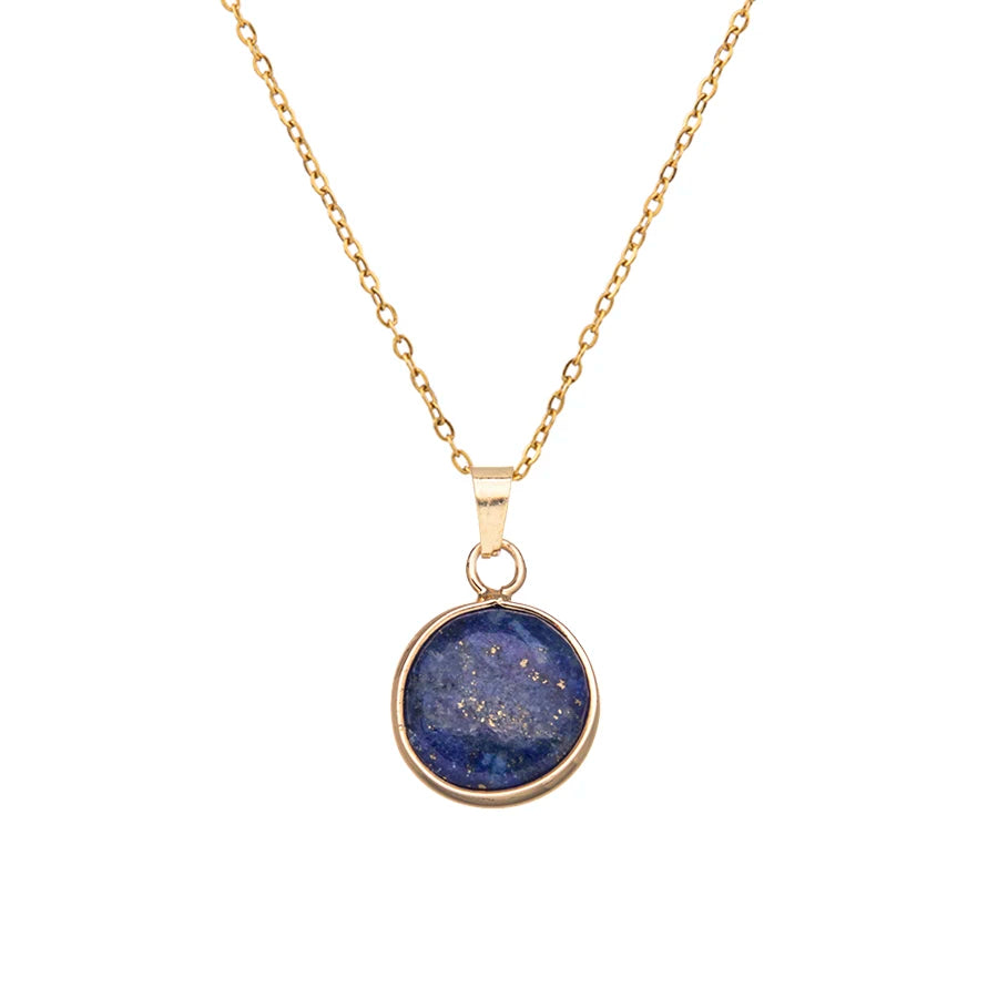 Premium Unisex Stainless Steel Adjustable Agate Pendant Necklace With Natural Crystal Gemstone