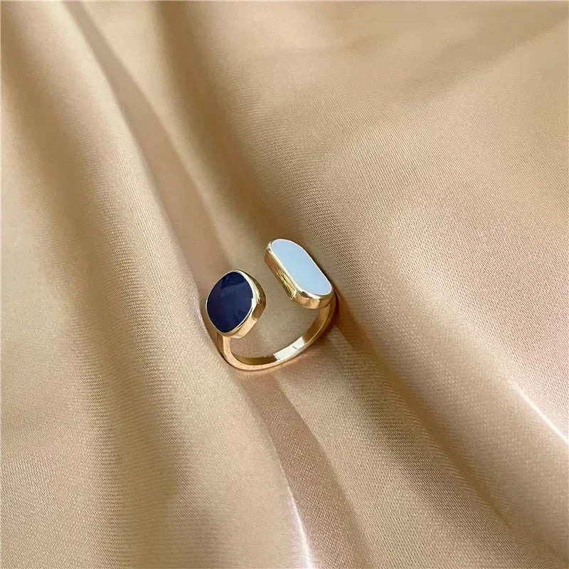 New Irregular Opening Pearl Ring Two-Piece Set For Women'S Fashionable Personalized Daily Accessory Jewelry Birthday Gifts