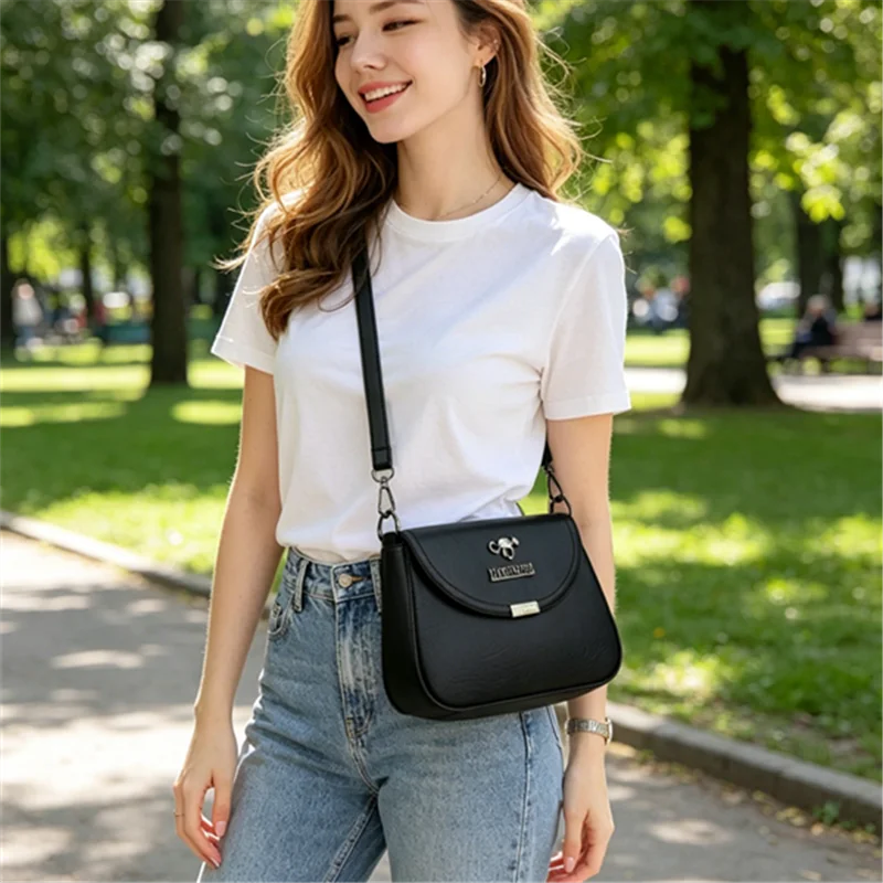 Retro Small Square Crossbody Purse Soft PU Leather Adjustable Strap Daily Work Travel Flip Cover Handbag Shoulder Bag for Women