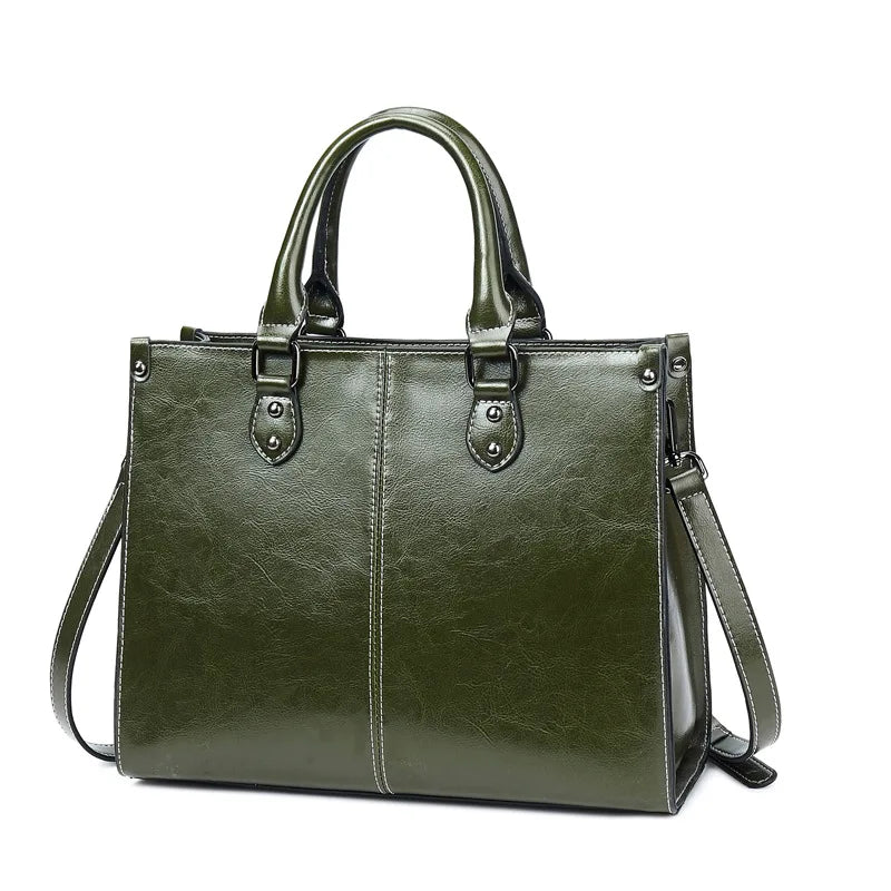 AOLAILUDI Women's Genuine Leather Tote Crossbody Shoulder Bag