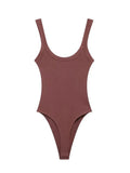 Skinny Ribbed Bodysuits for Women, O Neck, Straps, Snap-Button, Female Playsuits, Sexy Fashion