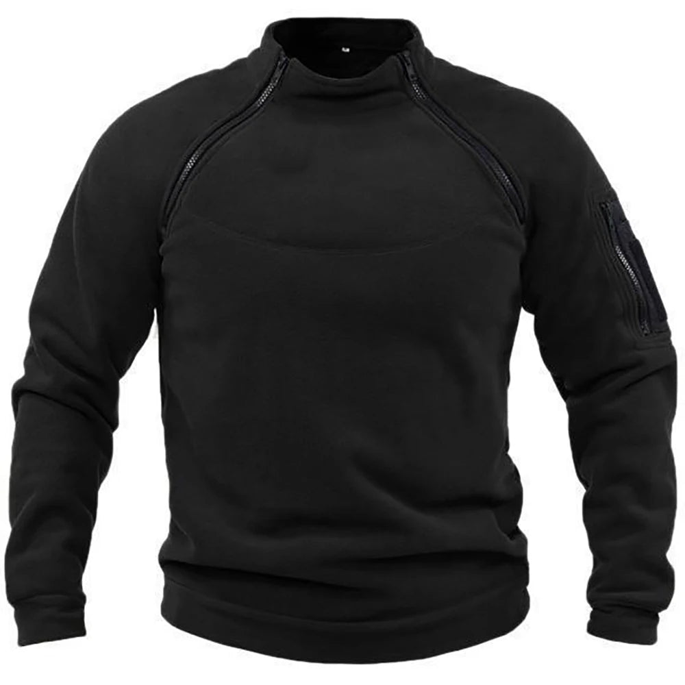 Men'S Tactical Hoodies Military Outdoor Pullover Long Sleeve Zippers Pullove Fleece Windproof Thermal For Hiking Camping Army