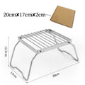 Soporte de Acero Inoxidable para Estufa Exterior, Acampada, Plegable, Mini Parrilla Portátil, Soporte para Olla, Bandeja para Horno