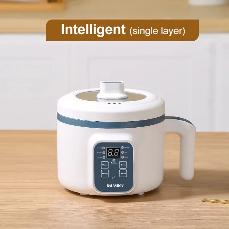 Olla Arrocera Eléctrica de 1.7L de Capacidad, Capa Simple/Doble, 220V, Multicocina Antiadherente, Olla de Arroz al Vapor con Control Mecánico Inteligente para el Hogar