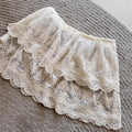 Korean Lace Embroidery Flower Skirt 2026 Faldas Mujer De Moda Elastic Waist Mini Summer Jupe Fashion Sweet Y2k Vintage Skirts
