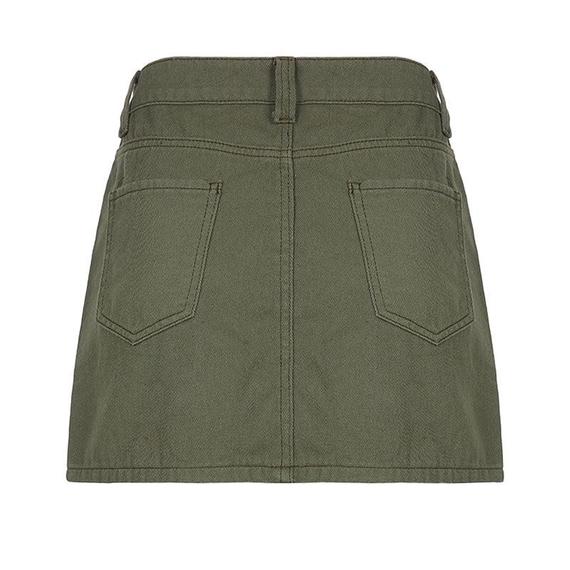 Low Waist Mini Cargo Skirt Gothic Y2k Cute Denim Jean Skirts Aesthetic Retro Bodycon Short Skirt Harajuku Vintage Streetwear