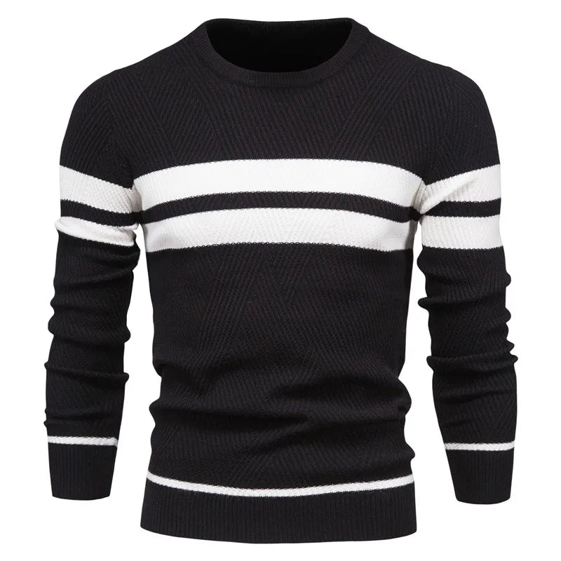 New Autumn Pullover Men'S Sweater O-Neck Patchwork Long Sleeve Warm Slim Sweaters Men Casual Fashion Sweater Men Clothing