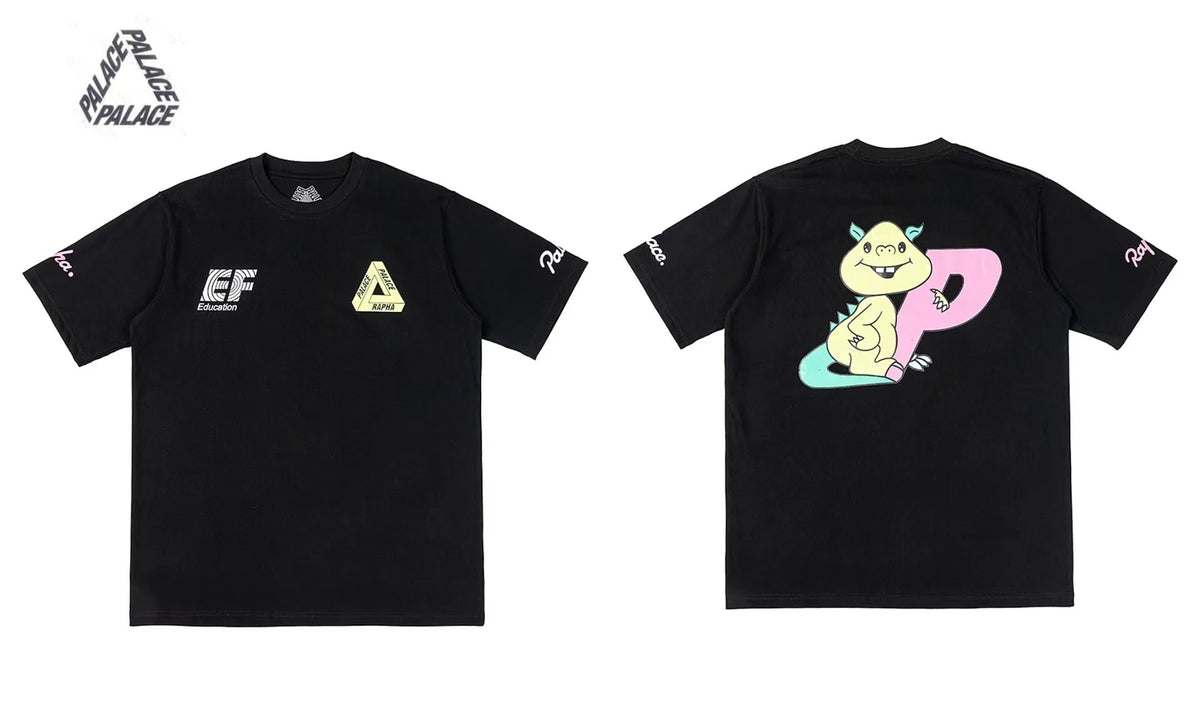 Palace Triangle Print Cotton Casual T-Shirt - Men's Short Sleeve