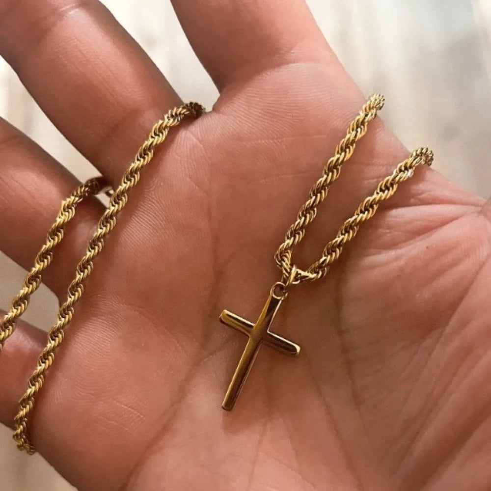 Men'S Cross Pendant Necklace Fashion Metal Pendant Accessory Jewelry