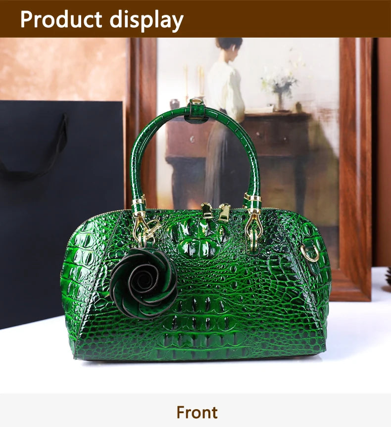 Crocodile Pattern High-End 2025 New Retro Fashion Handbag, Large-Capacity Texture, Single-Shoulder Crossbody Bag, Pillow Bag