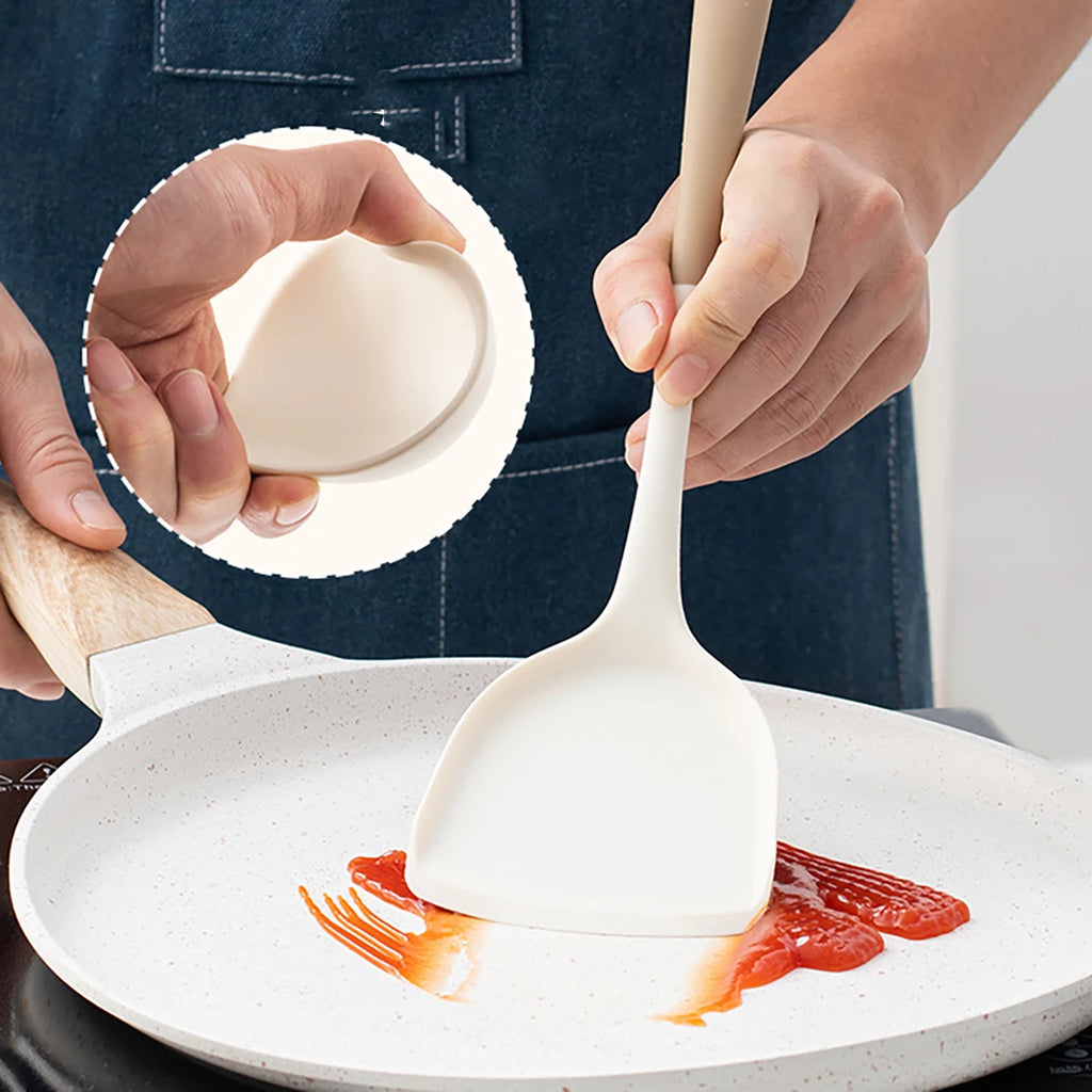 4pcs Silicone Kitchenware Utensils Set Pot Shovel Leaky Spoon Soup Spoon Ladle Cooking Set Party Home Kitchen Tools