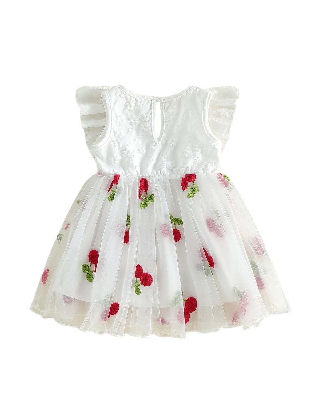 Citgeett Summer Toddler Girls Dress Embroidered Layered Tulle Bowknot Fly Sleeve Casual Dress Clothes