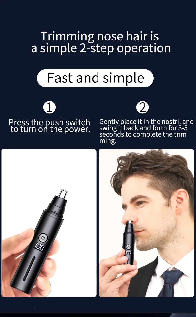 Mini Pocket Nose Hair Trimmer Painless Clipper Nose Ears Hair Eyebrow Waterproof Portable Trimmer For Men Women