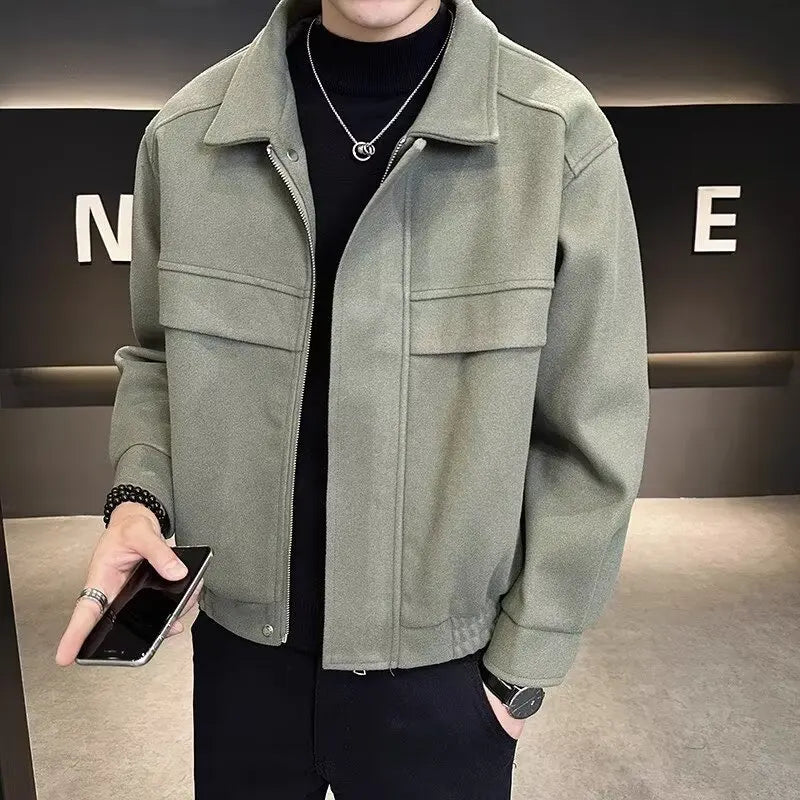 Korean Popular Clothes Men's Jackets Streetwear Men's Clothing Multiple Pockets Hong Kong Style Windbreaker Jacket Multifunction