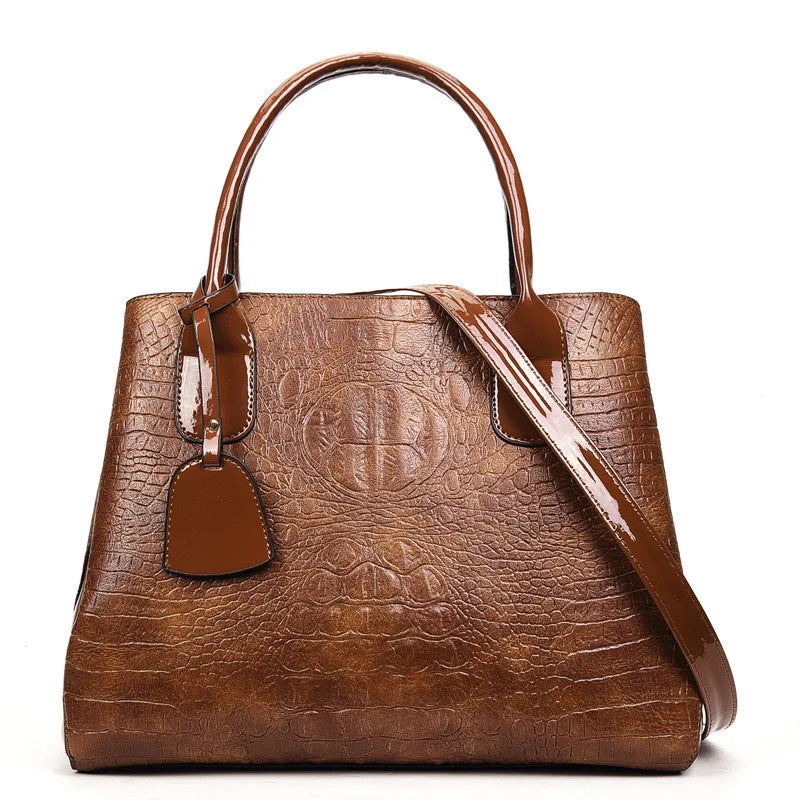 Fashionable Alligator Pattern Women's Handbag Hot Sale Of The Season New Large Versatile Single Shoulder Handbag Ladies Purse...