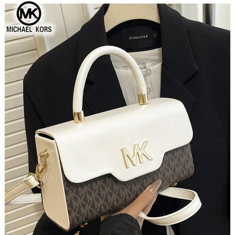 Michael Kors women's fashionable crossbody single shoulder handbag MK classic letter multifunctional small square bag