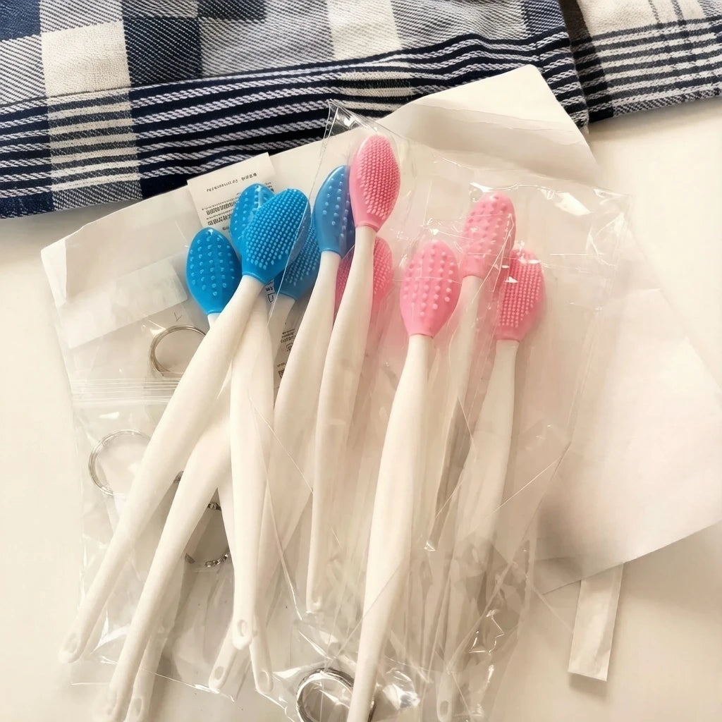1/5/10Pcs Silicone Facial Cleansing Brush Exfoliating Massage Tools Nose Blackhead Removal Brushes Face Pore Deep Cleaning Wands