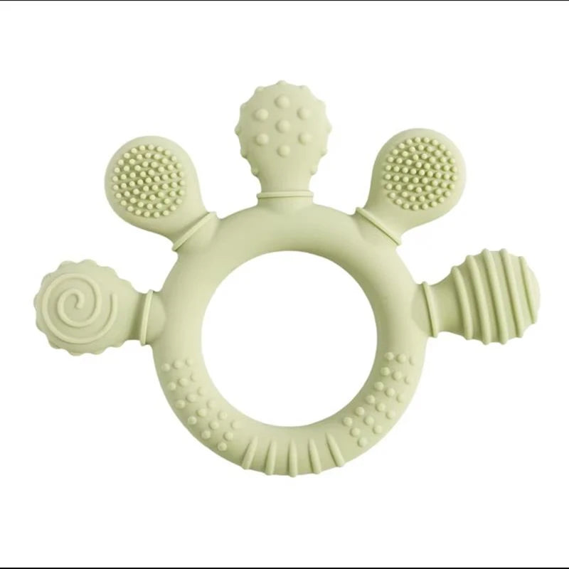 Baby Dinosaur Silicone Teether - BPA-Free Sensory Toy for Infants