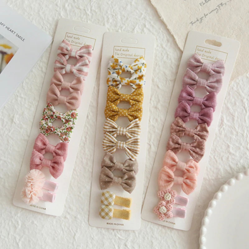 10Pcs/Set Children's Hairpins Cute Headwear Hair Accessories Bow for Baby Girl Scrunchie Hair Clips Kids Barrettes Headwear