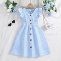 Girls Sweet A-Line Sleeveless Dress