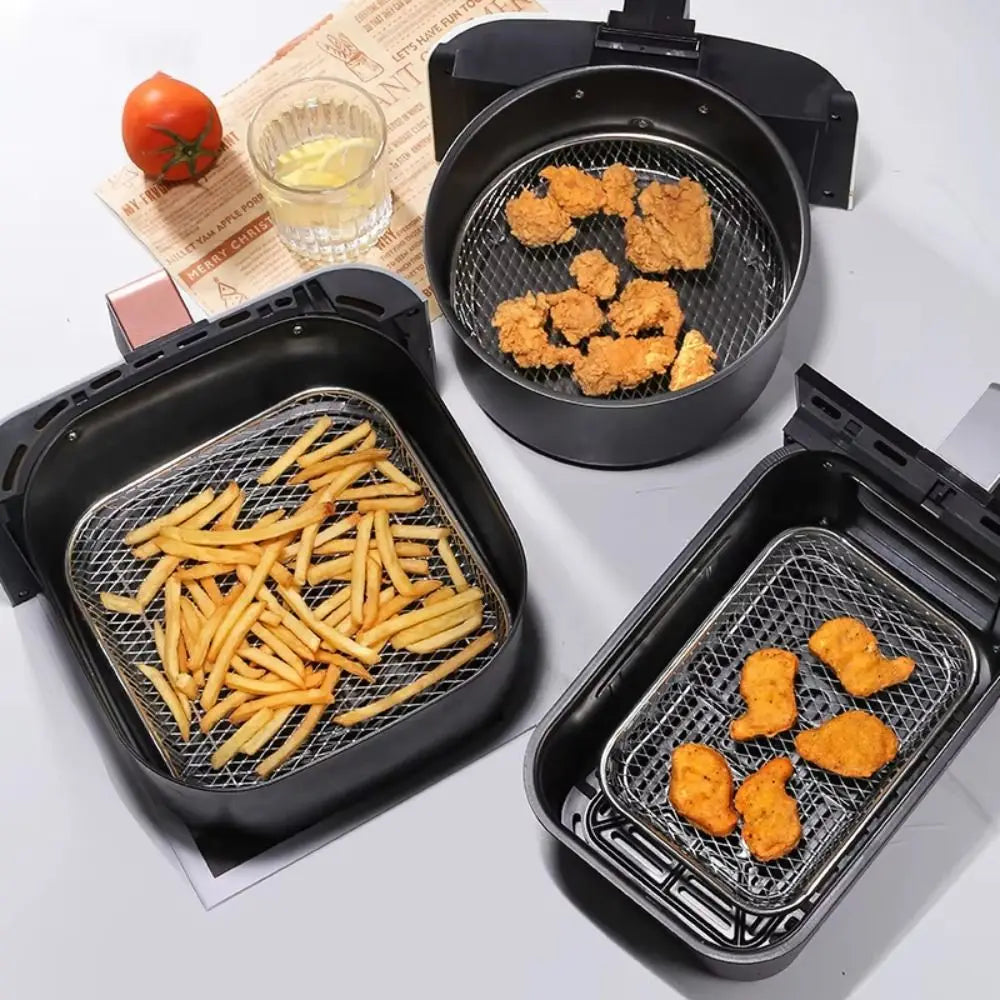 Nueva rejilla apilable duradera para freidora de aire, cesta de parrilla de acero inoxidable antiadherente, utensilios de cocina