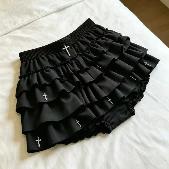 Y2K Gothic Basic T-shirt Women Cyber Punk Aesthetic Cross Mesh Patchwork See Through Crop Tops O-neck Short Sleeve Tee Slimming