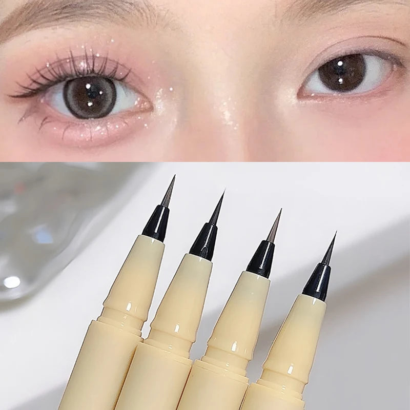 Waterproof Quick-drying Liquid Eyeliner Ultra-fine Matte Smooth Silkworm Eyeliner Beginner-Friendly Create A Charming Eye Makeup