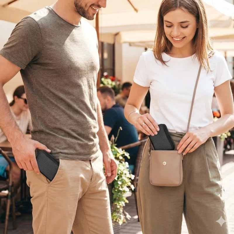Unisex Minimalist RFID Blocking Card Holder Wallet With Zipper Coin Pocket Slim Credit Card Case For Men Women Small Purse