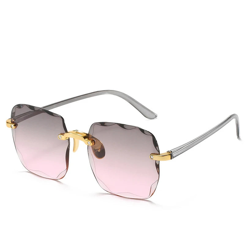 ANLUAN Women's Rimless Square Sunglasses - Gradient UV400