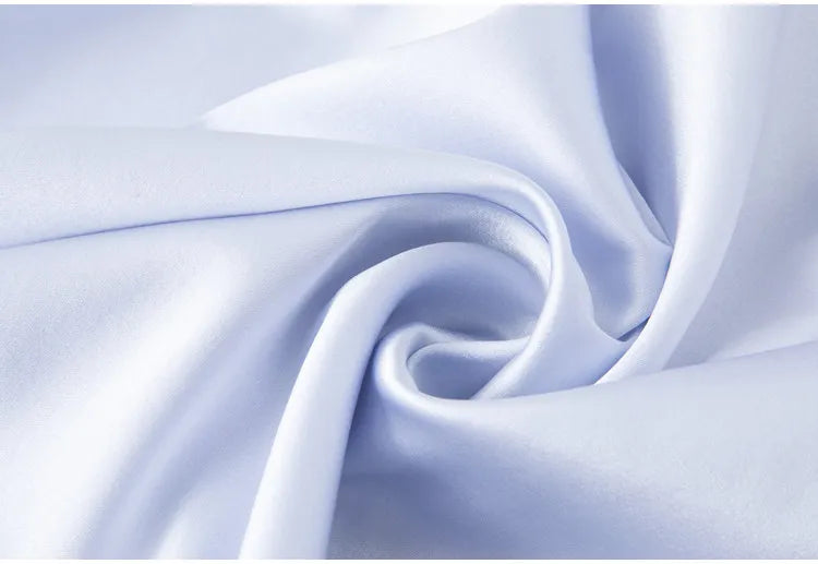 Women's Spring/Summer New 92% Natural Mulberry Silk Elastic Satin Solid Loose Sweet Wind Long Sleeve Home Clothes Nightdress