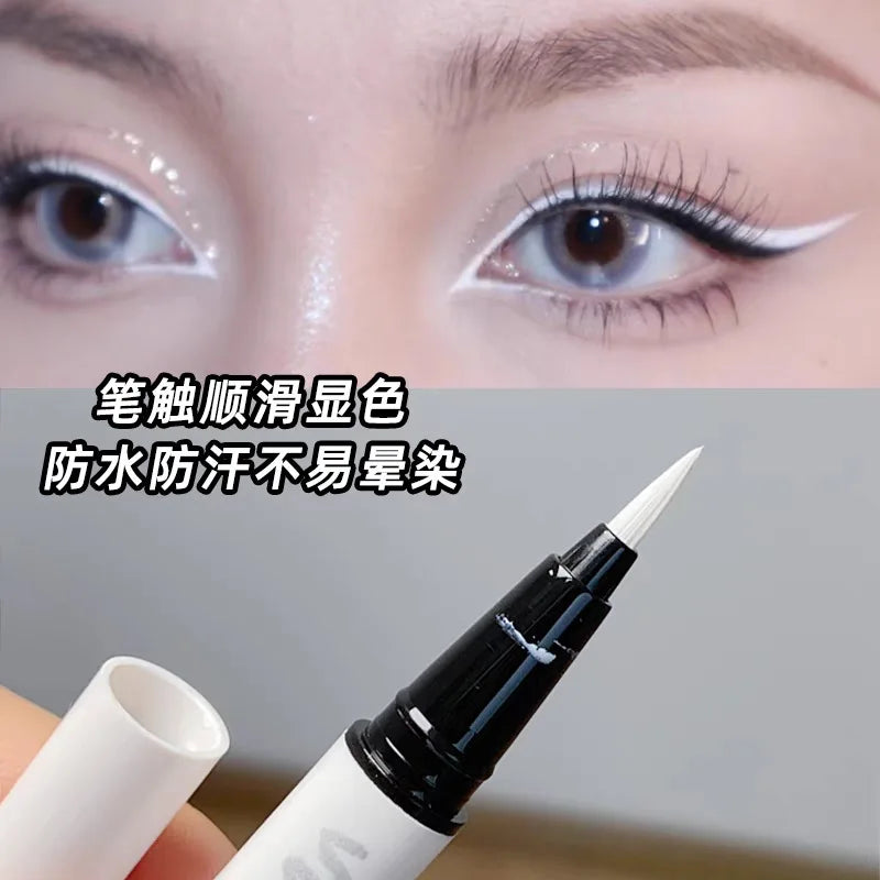 Matte White Eyeliner Liquid Pen Lying Silkworm Pencil Brighten Corners of Eyes Ultra-thin Waterproof Pigment Cosplay Eyeshadow