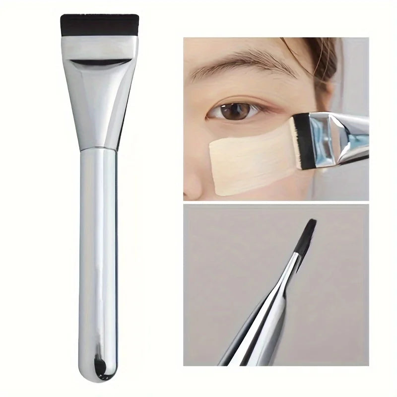 1/2Pc Multi-Use Foundation Ultra-Fine, Hypoallergenic Nylon Bristle Oval Foundation Brush - Perfect For Face Contouring
