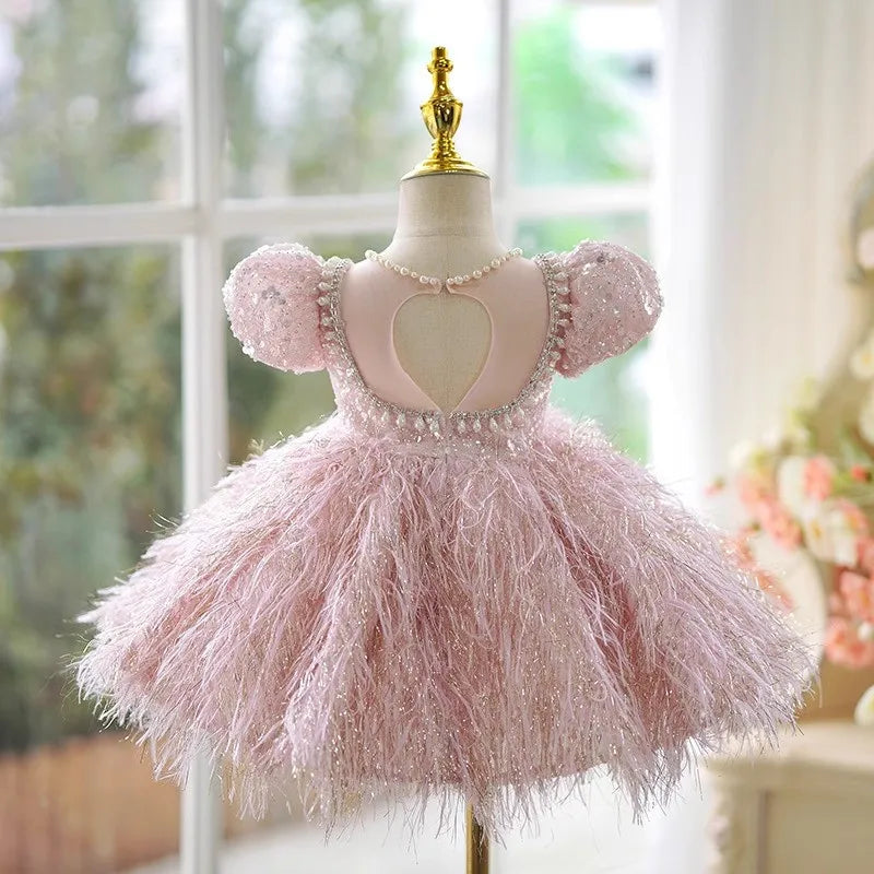 Baby Girl's Dress Light Luxury High End Children's Princess Dress Little Girl Birthday Host Piano Performance Dress