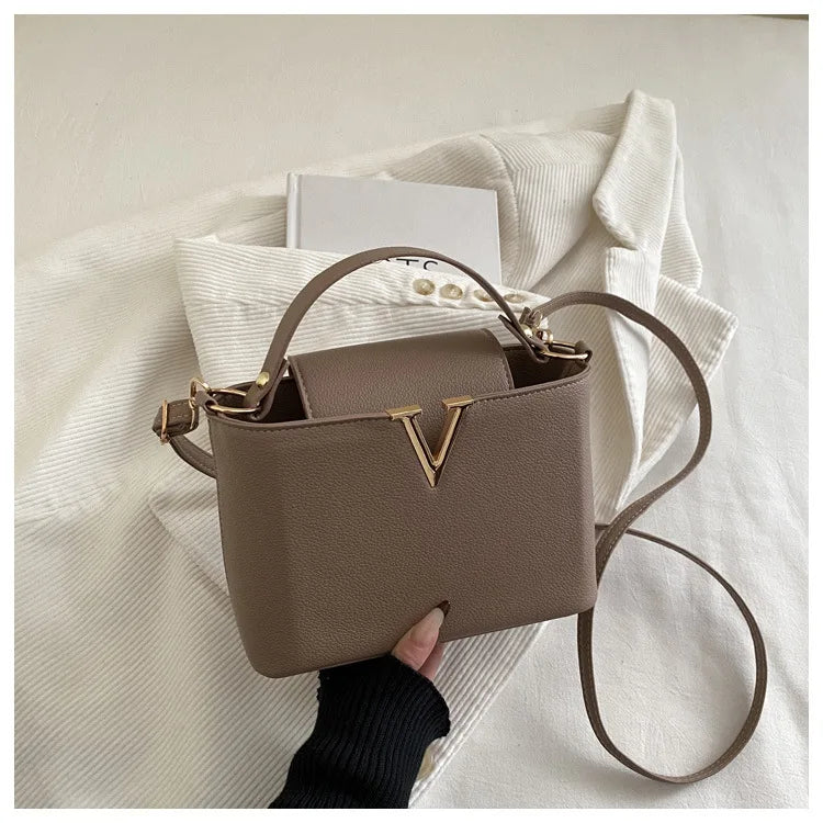 Minimalist Square Shoulder Bag - Women's PU Crossbody Handbag