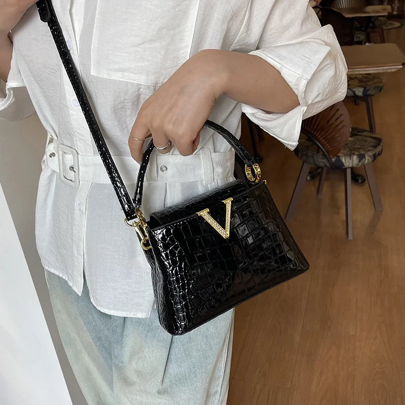 2025 New PU Pattern Leather Women Handbags Luxury Fashion Small Shoulder Messenger Bag Portable Crossbody Shell Bags