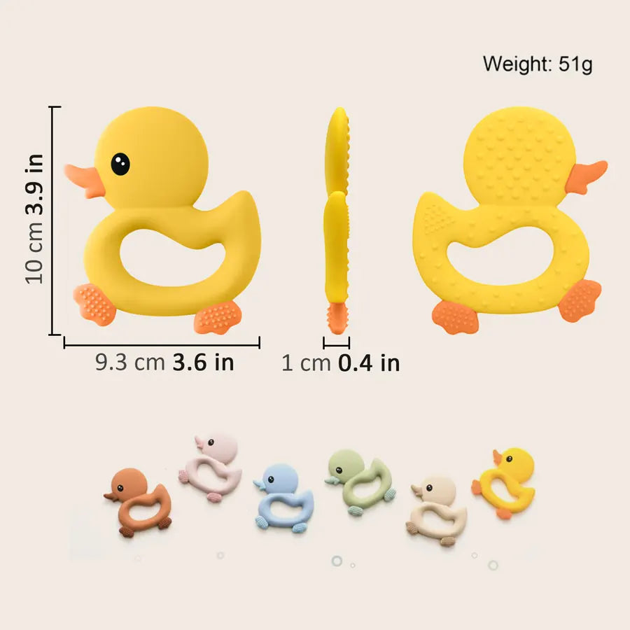 1Pcs Baby Teether Toys Cartoon Duck Silicone Teether For Baby Bpa Free Teething Chewing Toys Soft Teether Baby Accessories