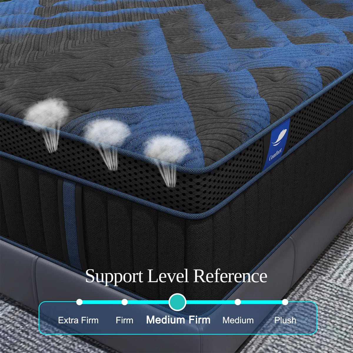 12"Gel Memory Foam Hybrid Pocket Spring Mattress Twin Full Queen King Bed Mattress In A Box, Medium Firm Motion Isolation