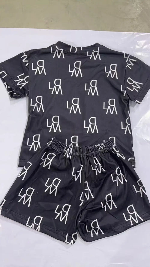 Boys Summer Suit Set 2 Piece Short Sleeve Top And Pants Casual Stylish Trendy Outfit For Kids