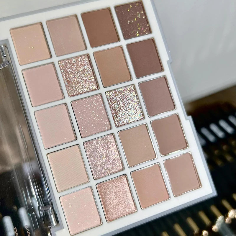 DIKALU 20-Color Korean Low Saturation Eyeshadow Tray Matte Waterproof Brown Pink Eye Shadow Palette Long-lasting Daily Makeup