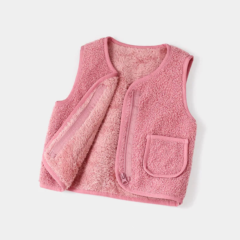 Baby Girl Boys Waistcoat Fleece Soft Warm Vest Autumn Winter Sleeveless Jacket for Children Boy Outerwear Toddler Coat Clothes