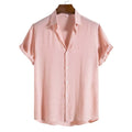 100% Cotton Linen Shirt Men Summer Short Sleeve Male T-shirts Breathable Tops Tee White Clothing Casual Fashion Shirts For Men