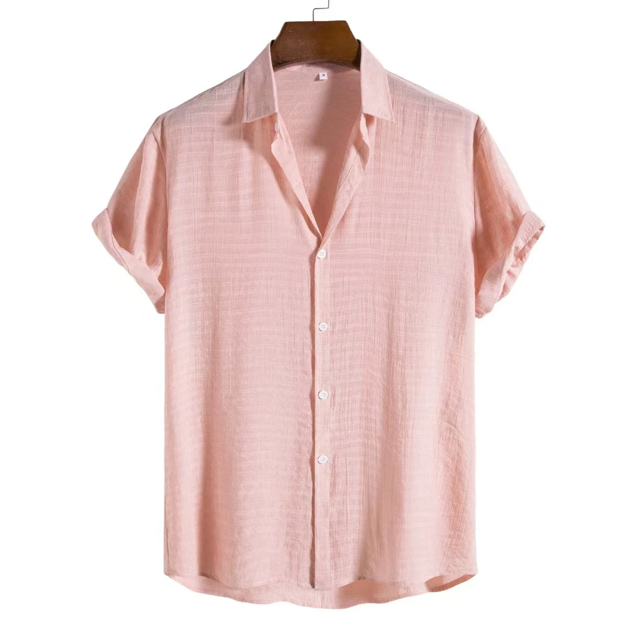 100% Cotton Linen Shirt Men Summer Short Sleeve Male T-shirts Breathable Tops Tee White Clothing Casual Fashion Shirts For Men