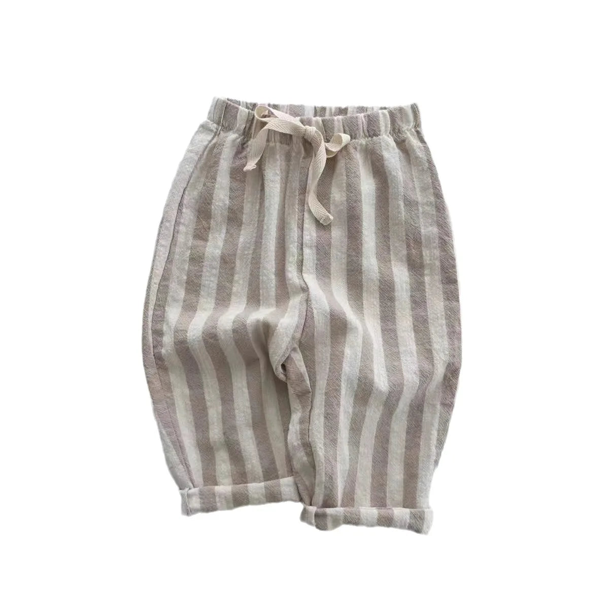 0-2Yrs Newborn Baby Boys Stripe Pants Cotton Casual Linen Elastic Trouers Toddler Infant Kids Girls Loose Pants