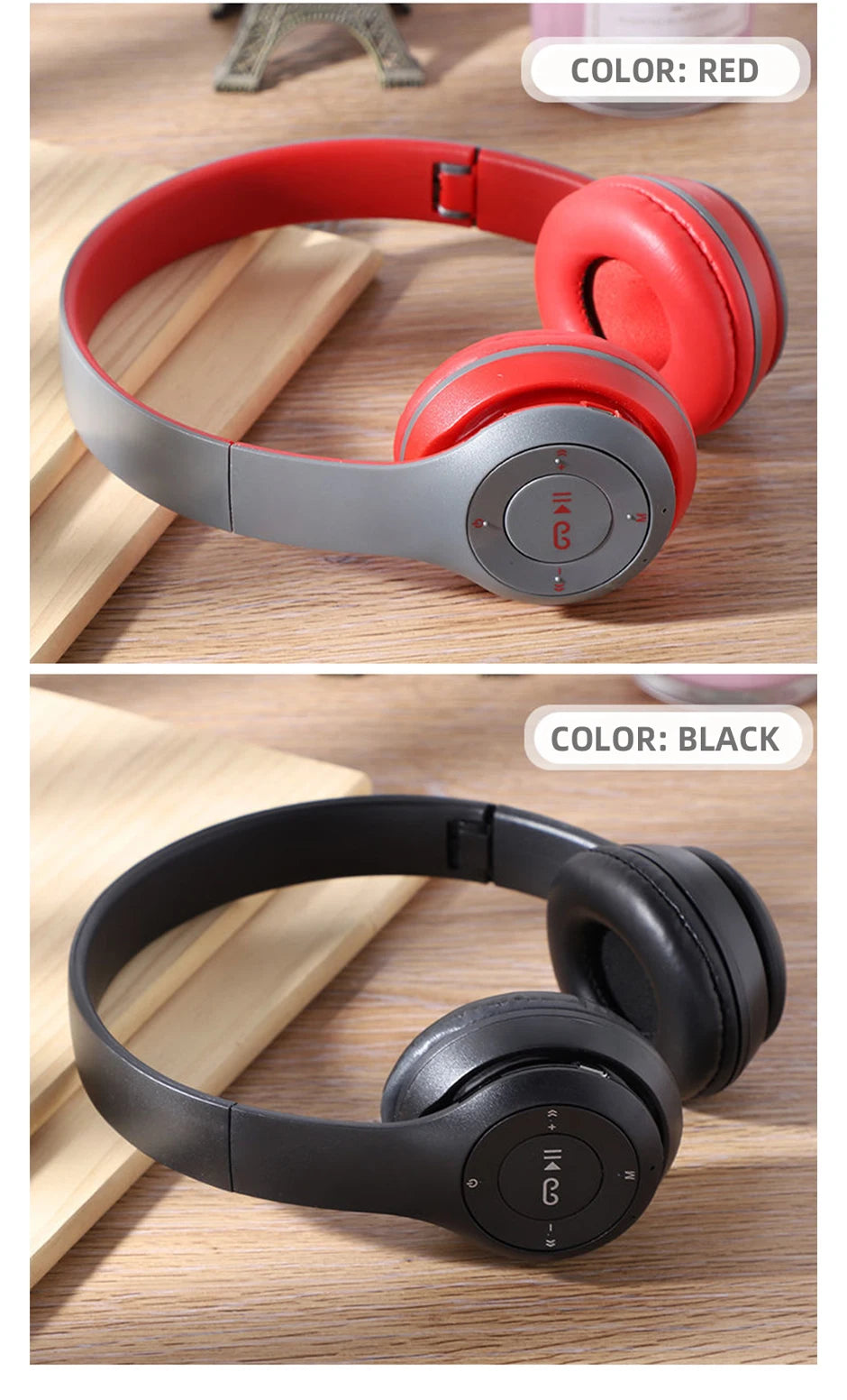 Auriculares inalámbricos P47 Bluetooth 5.0 Auriculares plegables HIFI estéreo graves para música, juegos, auriculares para niños y niñas para iPhone XiaoMi